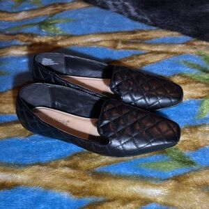Shoe Dazzle Black Quilted Loafers